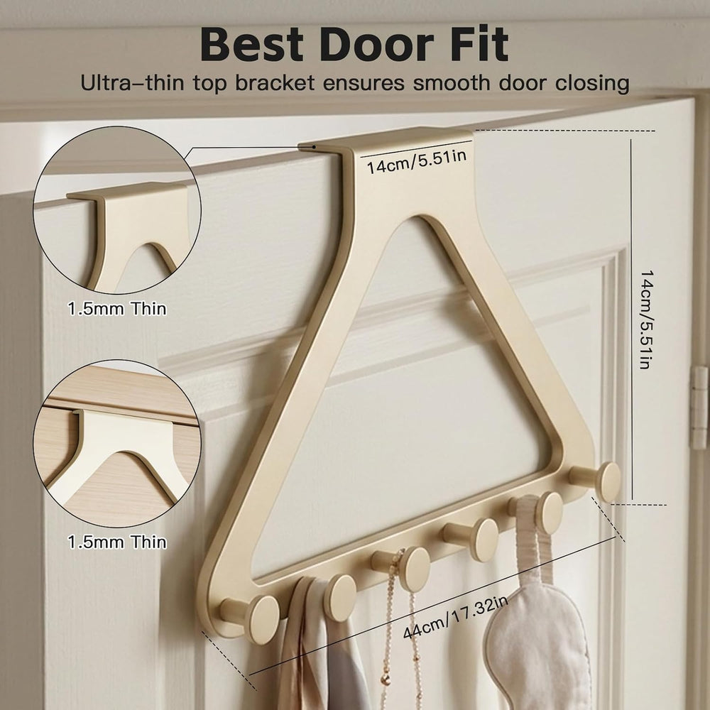 Fodeuxp Over the Door Hanger Organizer, Home Storage Hooks, Beige, 2 Pcs