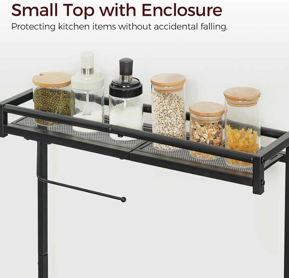 MAHANCRIS Bakers Rack with Storage, Microwave Stand with Paper Holder, Bakers...