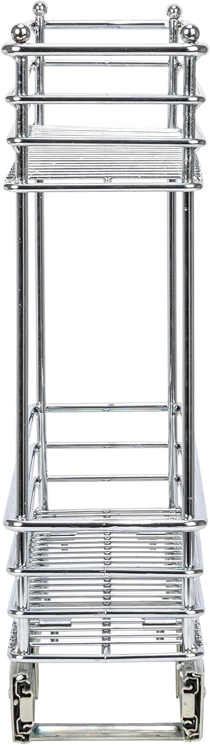 Household Essentials Chrome 2-Tier Sliding Cabinet Organizer, 5"