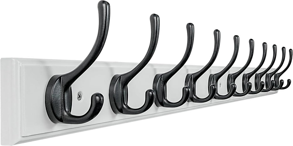 Dseap Coat Rack Wall Mounted: 10-Hooks, 38-1/4" Long, 16" Hole to H...