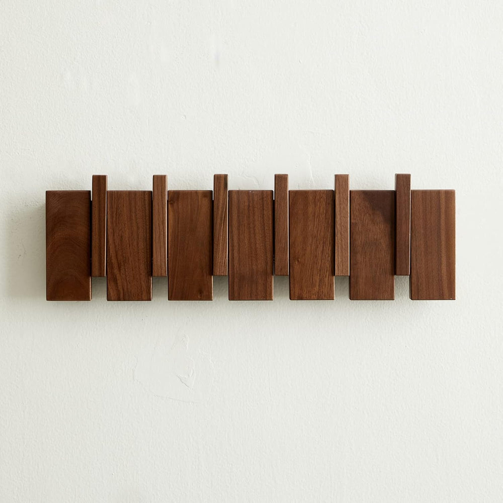 QUELLANCE Wood Coat Rack Wall Mount, Coat Hooks Hanger Wall Mounted, Heavy Du...