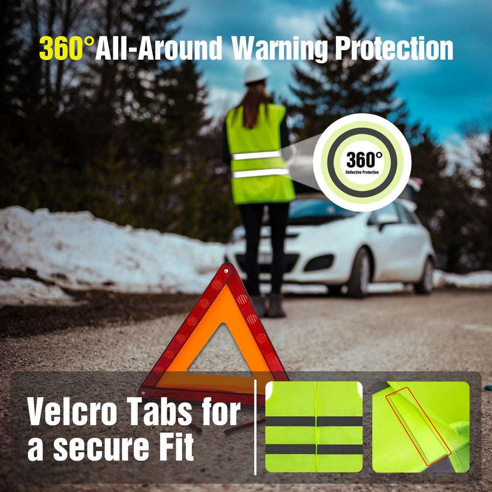XOOL Emergency Warning Triangle Kit – Roadside Safety Kit with Reflective War...