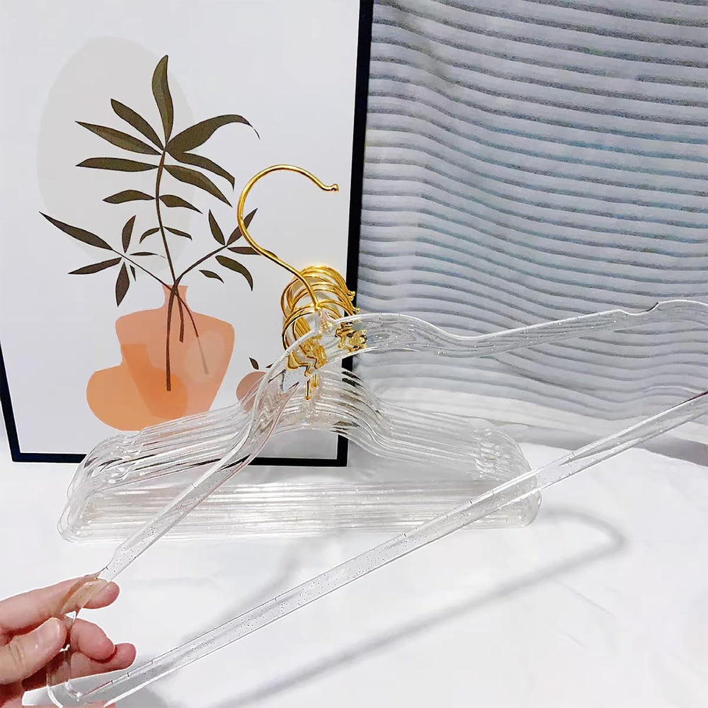 VSV stoage Clear Clothes Hangers 16", 40 Pack Plastic Coat Hanger for Ad...