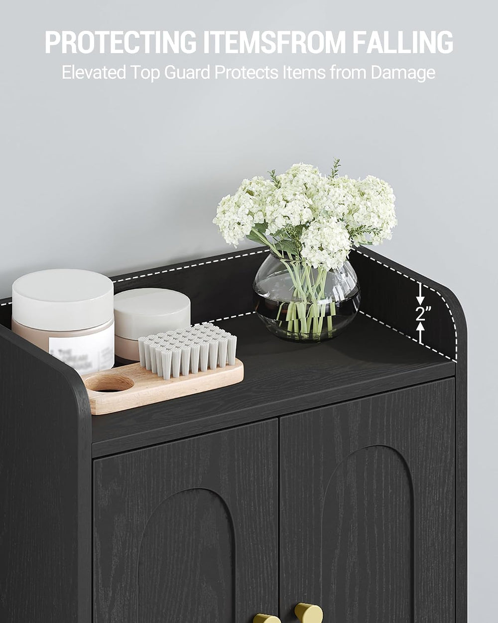 Hzuaneri Bathroom Storage Cabinet, Small Floor Cabinet with 4 Door