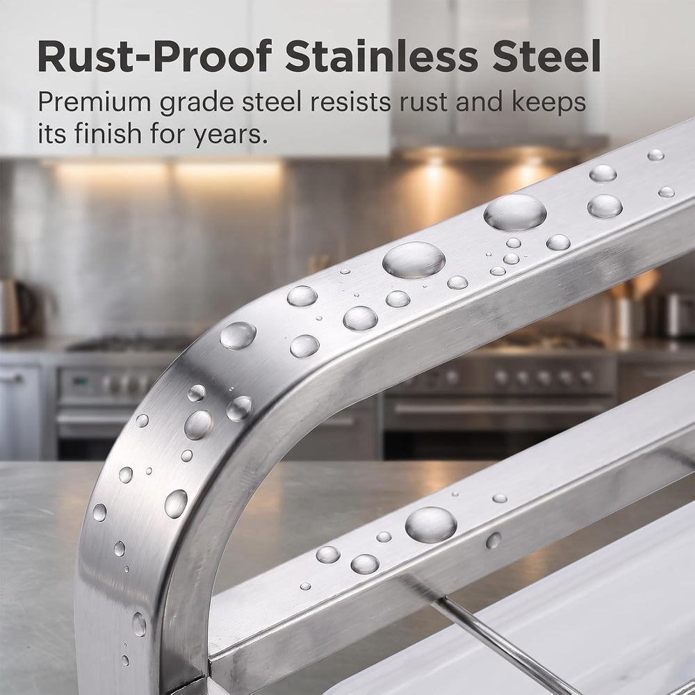 PureBox 2 Tier Dish Drying Rack for Kitchen Counter, Heavy Duty Stainless Ste...