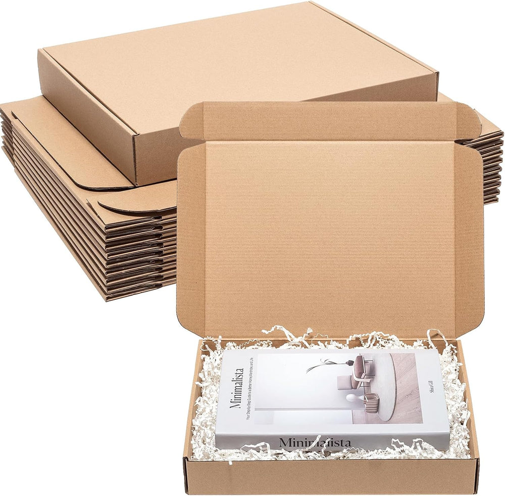 Wowxyz Brown Shipping Boxes 13x10x2" 25 Pack - Corrugated Cardboard Box ...