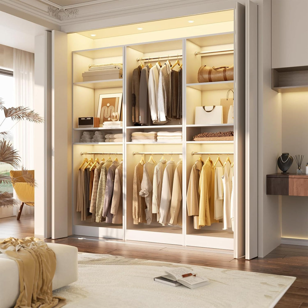 Unikito 25" Closet System with Hanging Rods, Adjustable Closet Organizer