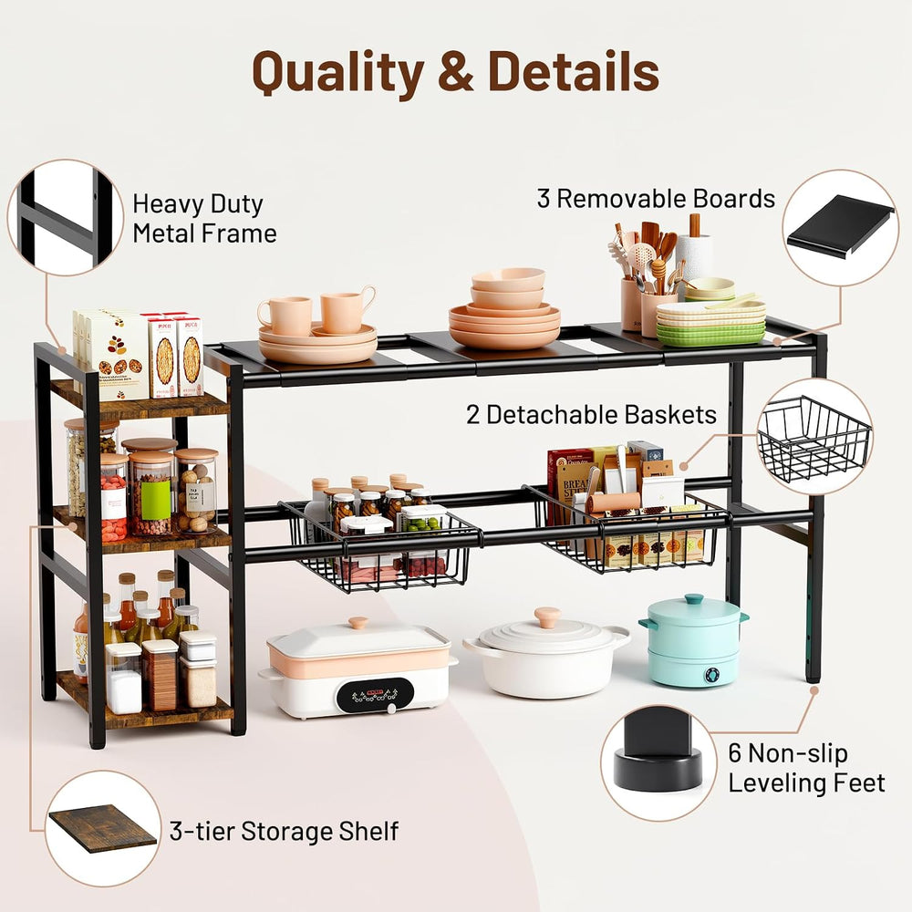 Housolution Expandable Under Sink Cabinet Organizer Rack and Storage Shelf