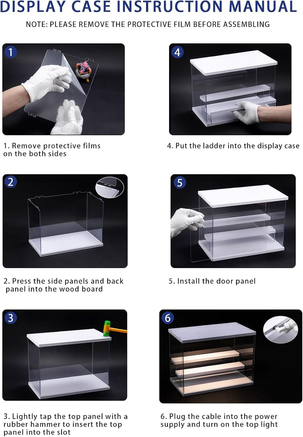 Clear Acrylic Display Case with LED Lights for Figures Collectibles