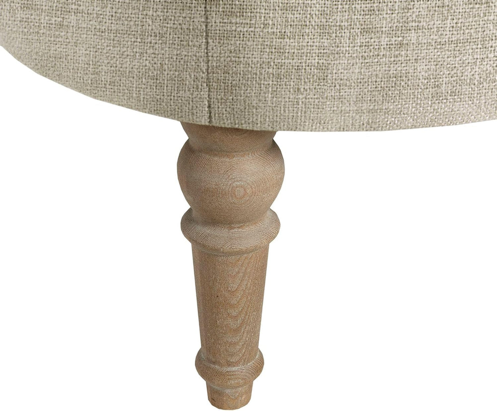 Martha Stewart Clara Coffee Table - Solid Wood Frame, Soft Fabric, Button Tuf...
