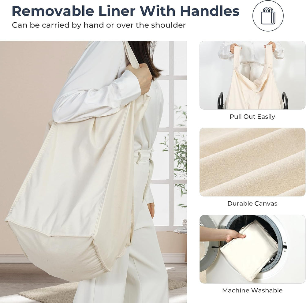 STO STO Laundry Hamper, 90L Rolling Laundry Sorter Cart with Removable and Wa...