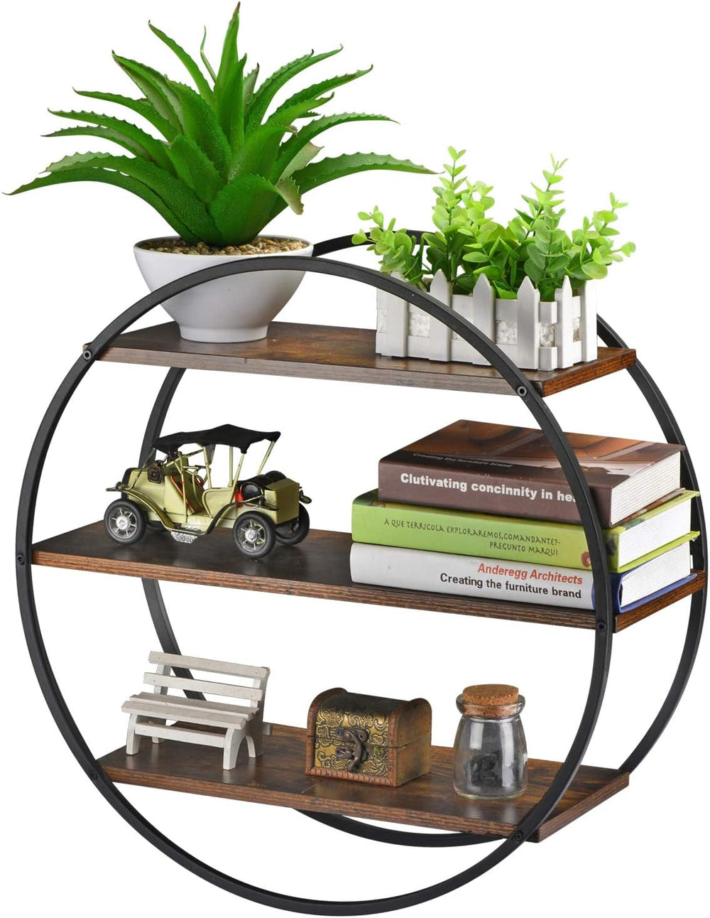 Circle Shelf Wall Decor, 3 Tier Decorative Round Wall Shelf