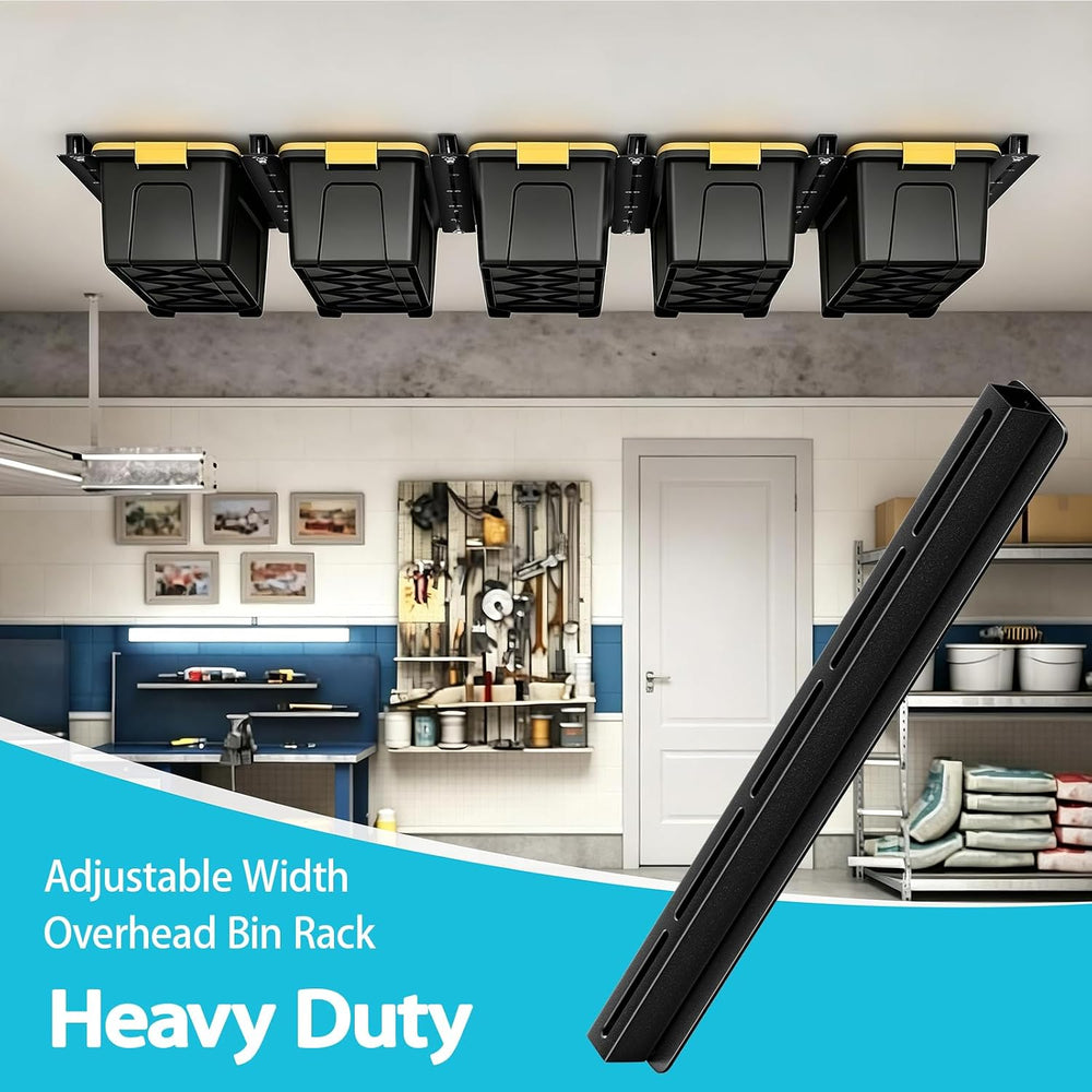 WooFog Ceiling Utility Bin Rails Storage Rack, Overhead Garage Storage Racks,...