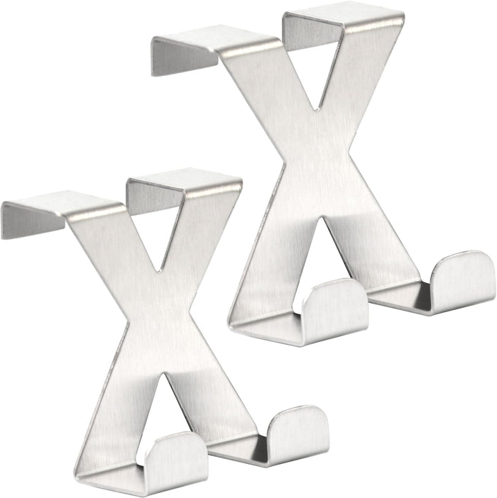 RICOO Premium Over Door Hanger, MH031Sx2, Stainless Steel Door Hooks, Durable and Rust-Resistant Over Door Hook for Coats, Towels, and Bags, Space-Saving Design, Easy Install - No Drilling, Silver