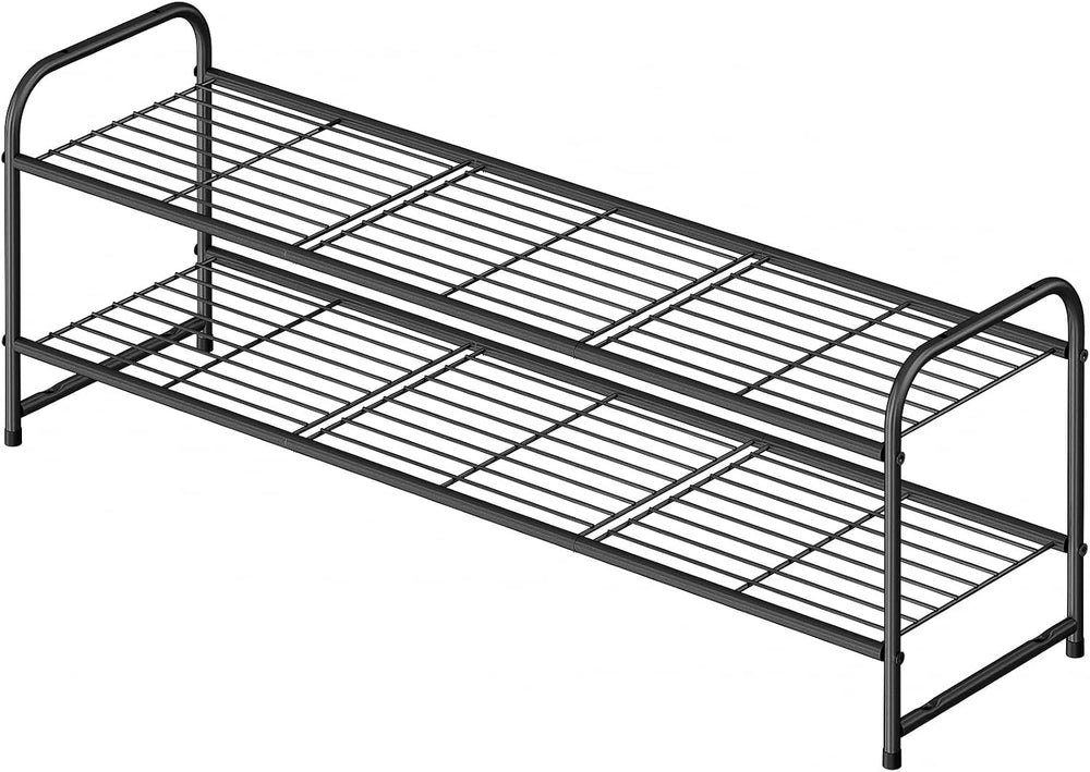 2 Tier Shoe Rack for Closet, 44 Inch Extra Wide Shoe Storage Organizer for Sh...