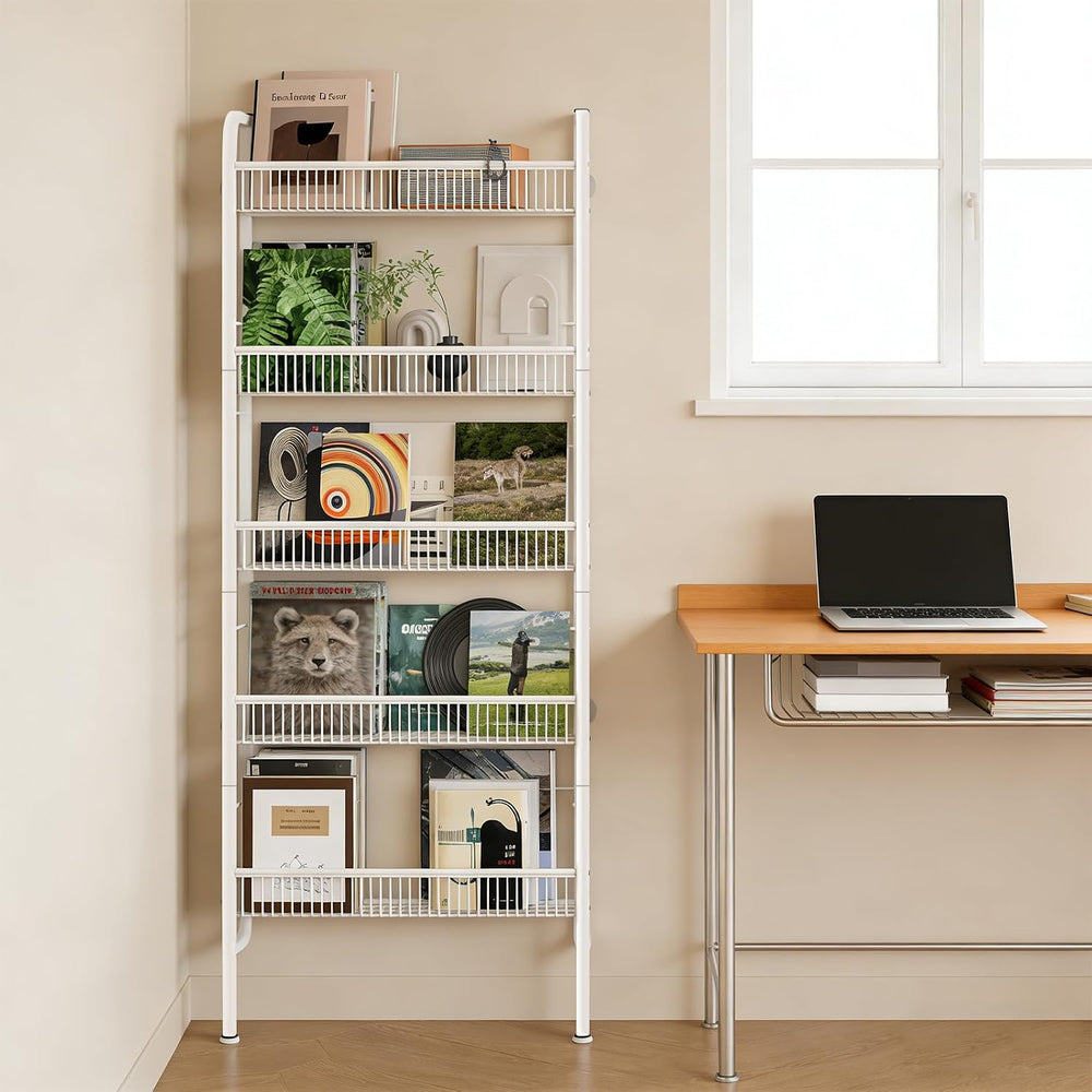 Saiveina Behind The Door Storage 5 Tiers Behind Door Shelf, Space-Saving Bath...