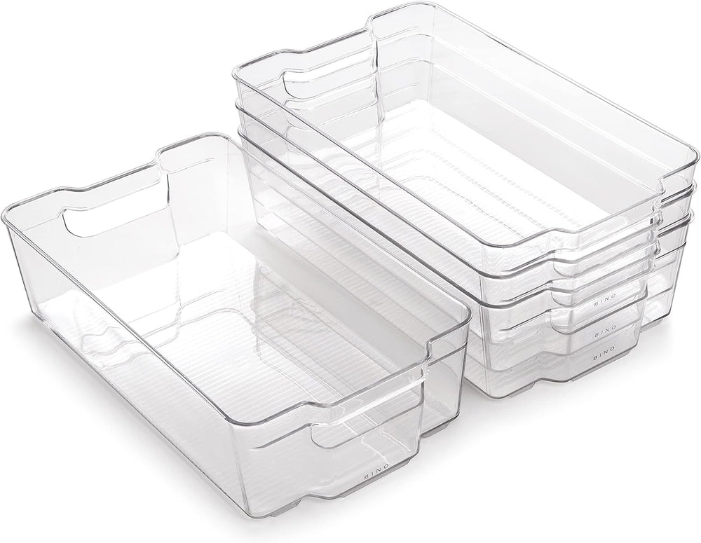BINO | Stackable Storage Bins, X-Large - 4 Pack | THE STACKER COLLECTION | Cl...