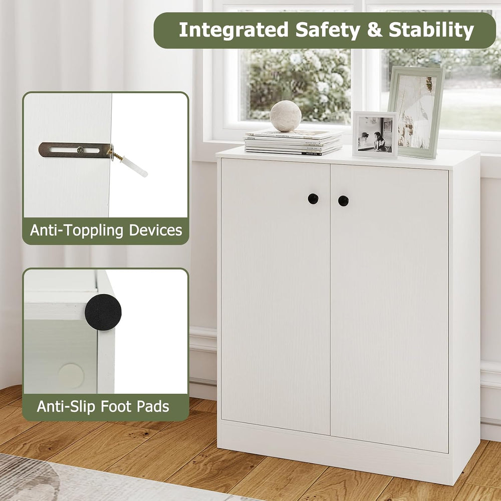Giantex 2 Door Storage Base Cabinet (White)