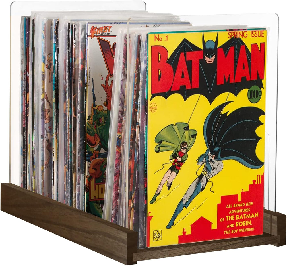 Patented Comic Book Storage Holder – Wooden & Acrylic Display Box/Case fo...