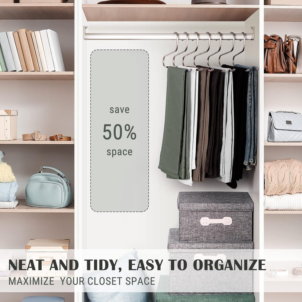 DOIOWN Open Ended Pants Hangers, Stainless Steel Jeans Hangers