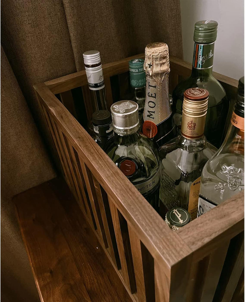 Extra Large Rectangular Solid Walnut Storage Basket, 20"x 10"x 10&q...