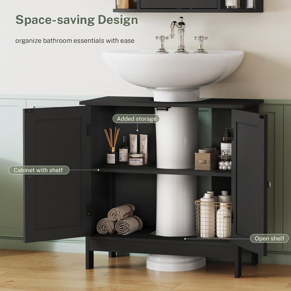 TEENFON Pedestal Sink Storage Cabinet, Under Sink Cabinet with 2 Doors & ...