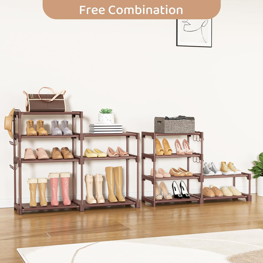 ROJASOP Shoe Rack Organizer, 8-Tier Metal Shoe Rack for Closet Entryway Garag...