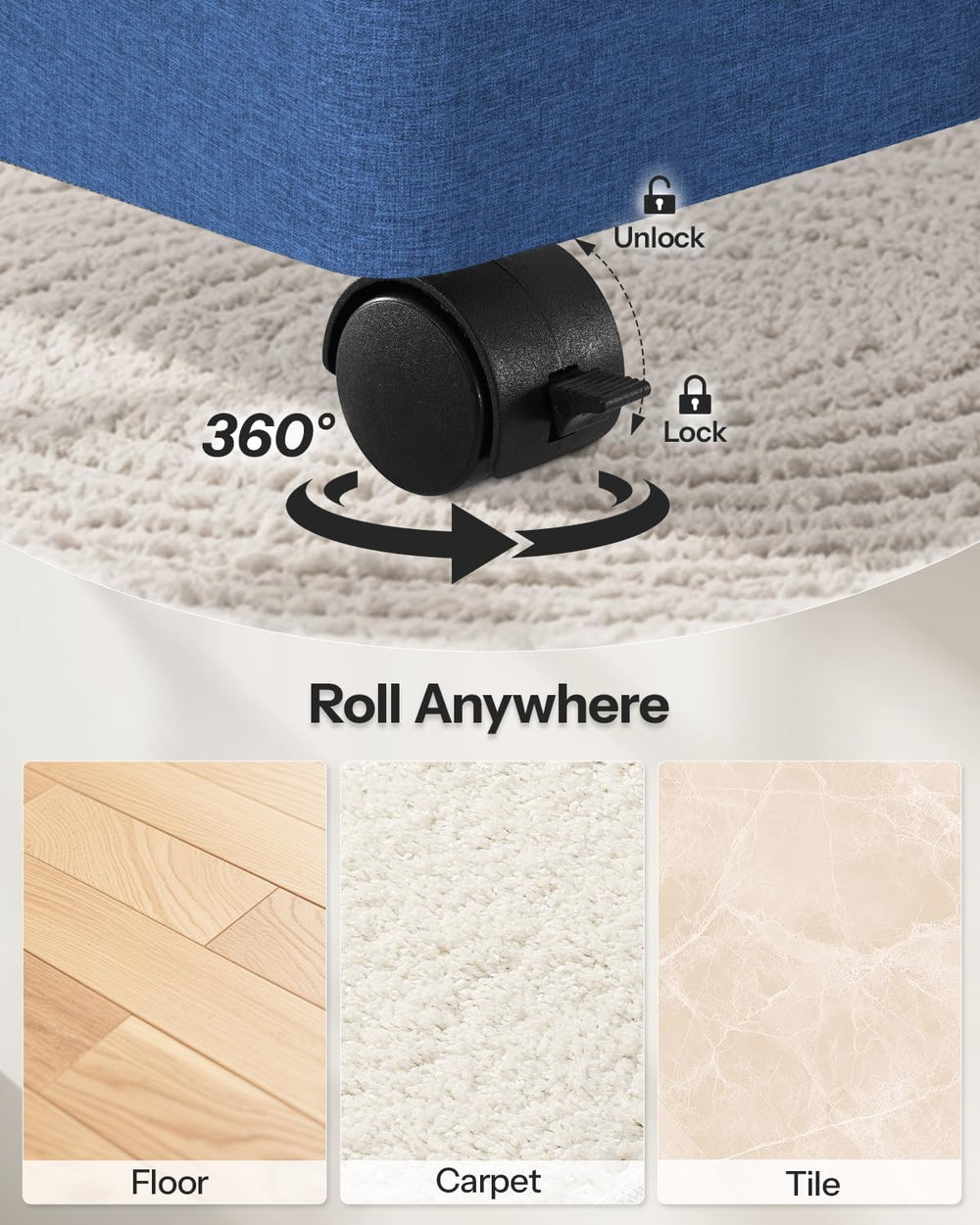 Double Laundry Basket with Wheels and Lid, 150L Clothes Hampers for Laundry