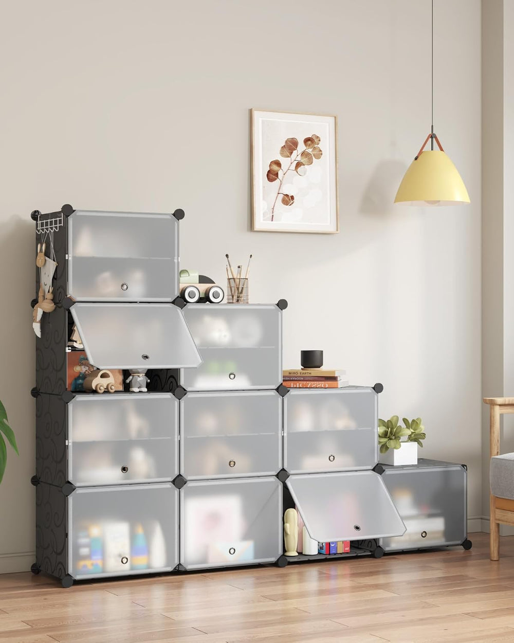 Mondeer Shoe Rack, 2 x 10 Tiered Plastic Shoe Cabinet, 40 Pairs of Shoes