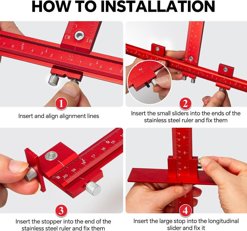 DOCXCDO Cabinet Handle Jig,Aluminum Cabinet Hardware Jig Tool for Handle