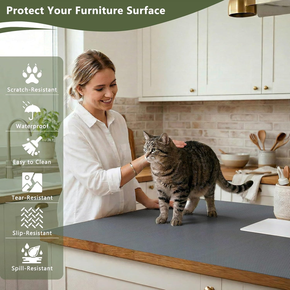 Anze Adhesive Shelf Liner for Kitchen Cabinet, 17.5 x 393.7 in, Gray