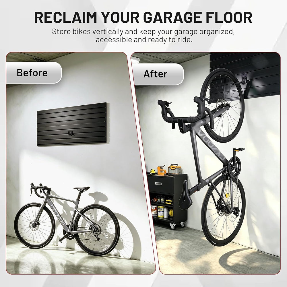 Locking Slatwall Bike Hooks, Heavy Duty Bicycle Hanger with PVC Coating, Wall...