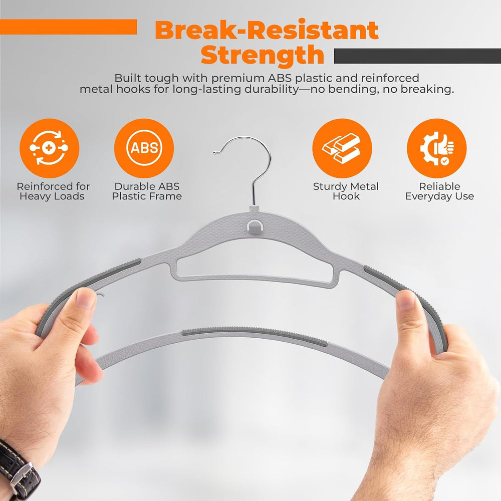 Plastic Hangers 100 Pack, Cascading Slim Space Saving Clothing Hangers with 3...