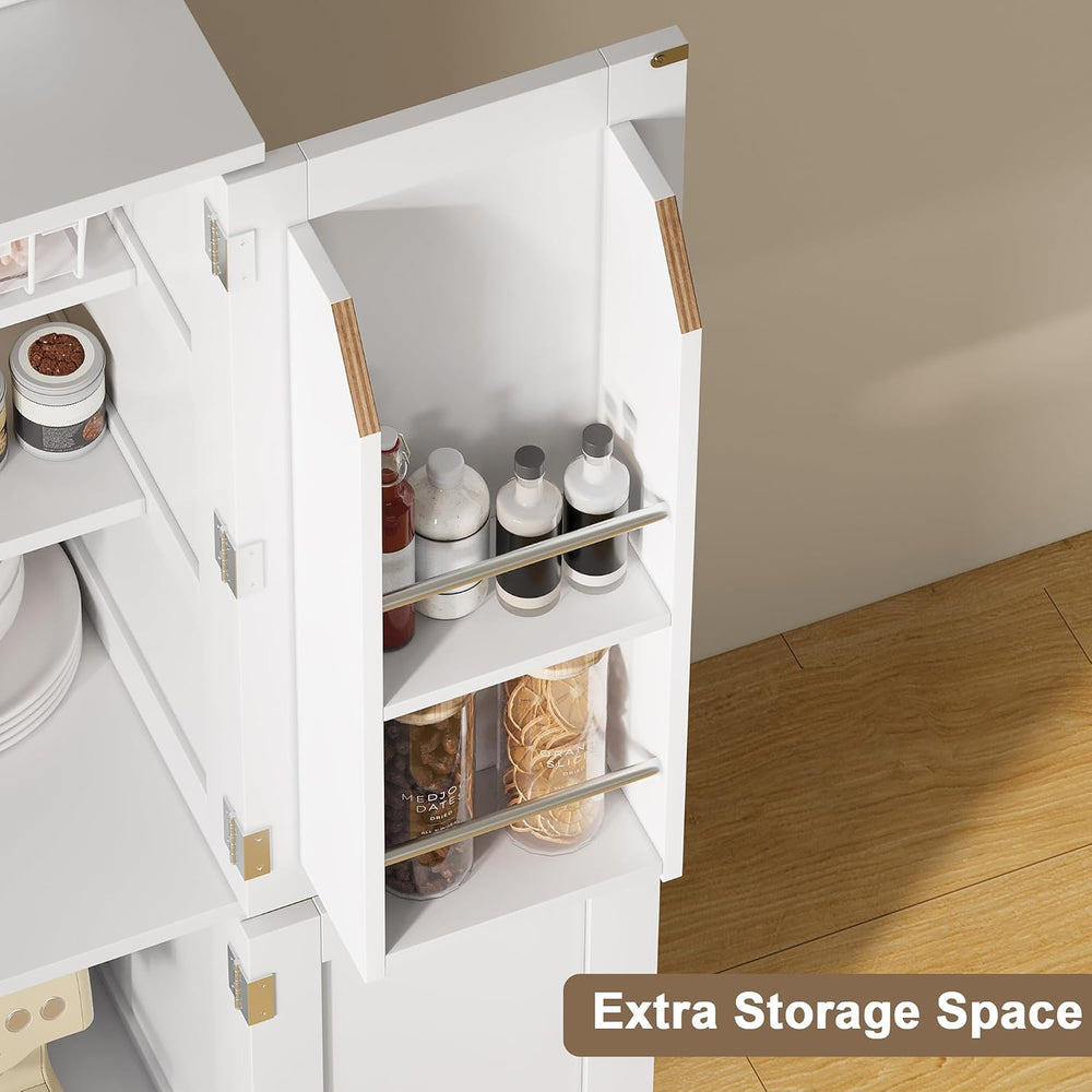 ChooChoo 43" H Pantry Cabinet with 4 Doors & 4 Door Shelves