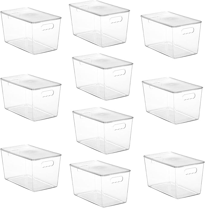 Vtopmart 10 Pack Clear Stackable Storage Bins