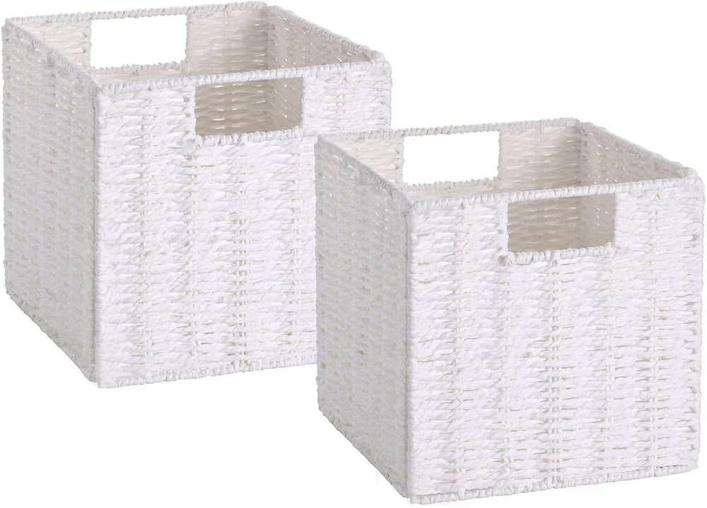 Vagusicc Wicker Storage Basket, Set of 2 Hand-Woven Storage Baskets for Organ...