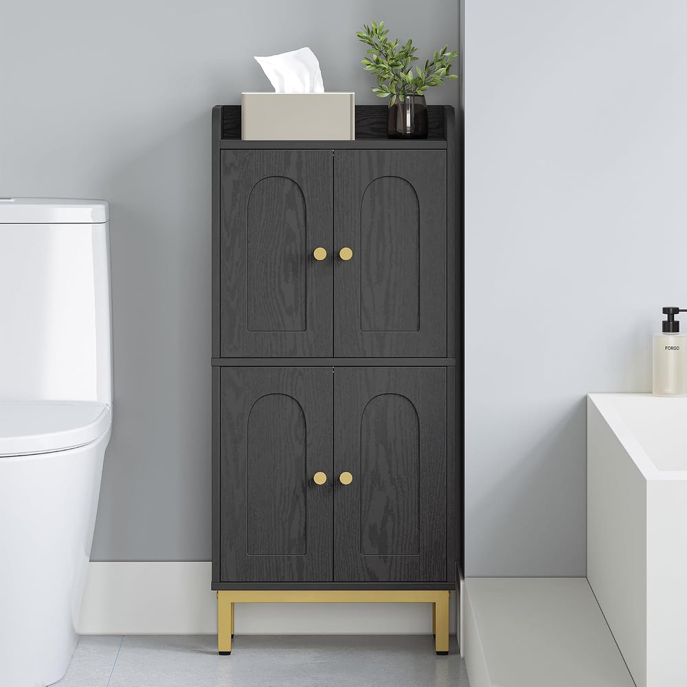 Hzuaneri Bathroom Storage Cabinet, Small Floor Cabinet with 4 Door