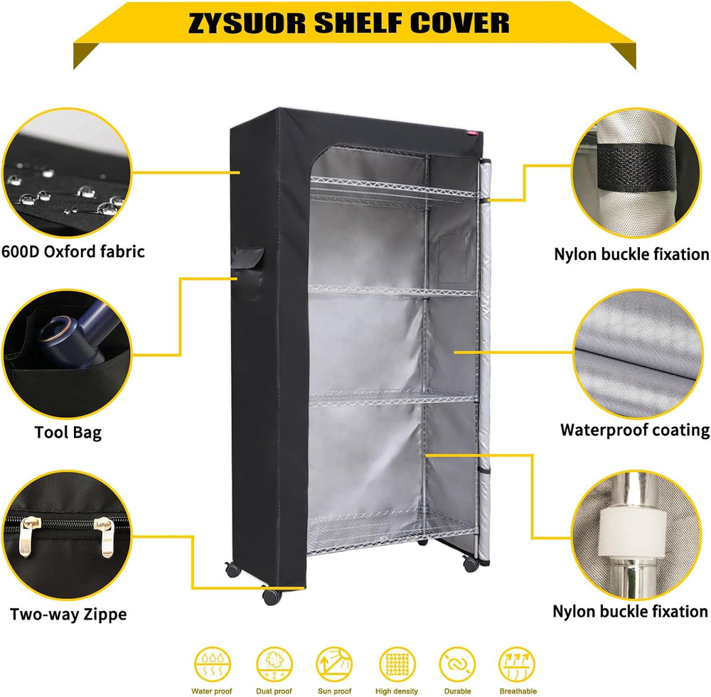 Shelf Dust Covers for Wire Shelving, Fits 48" W x 18" D x 72" ...