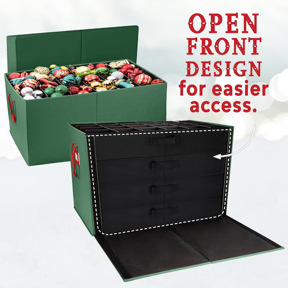HOLDN’ STORAGE Christmas Ornament Storage Box with Dividers, Stores Ornaments...