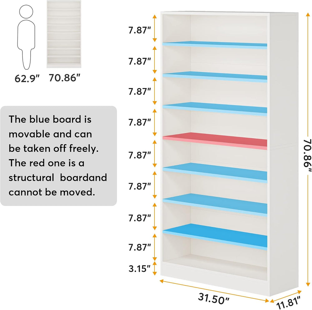 Tribesigns Tall Shoe Cabinet, Wood Freestanding 9-Tier 40-45 Pairs Shoe Stora...
