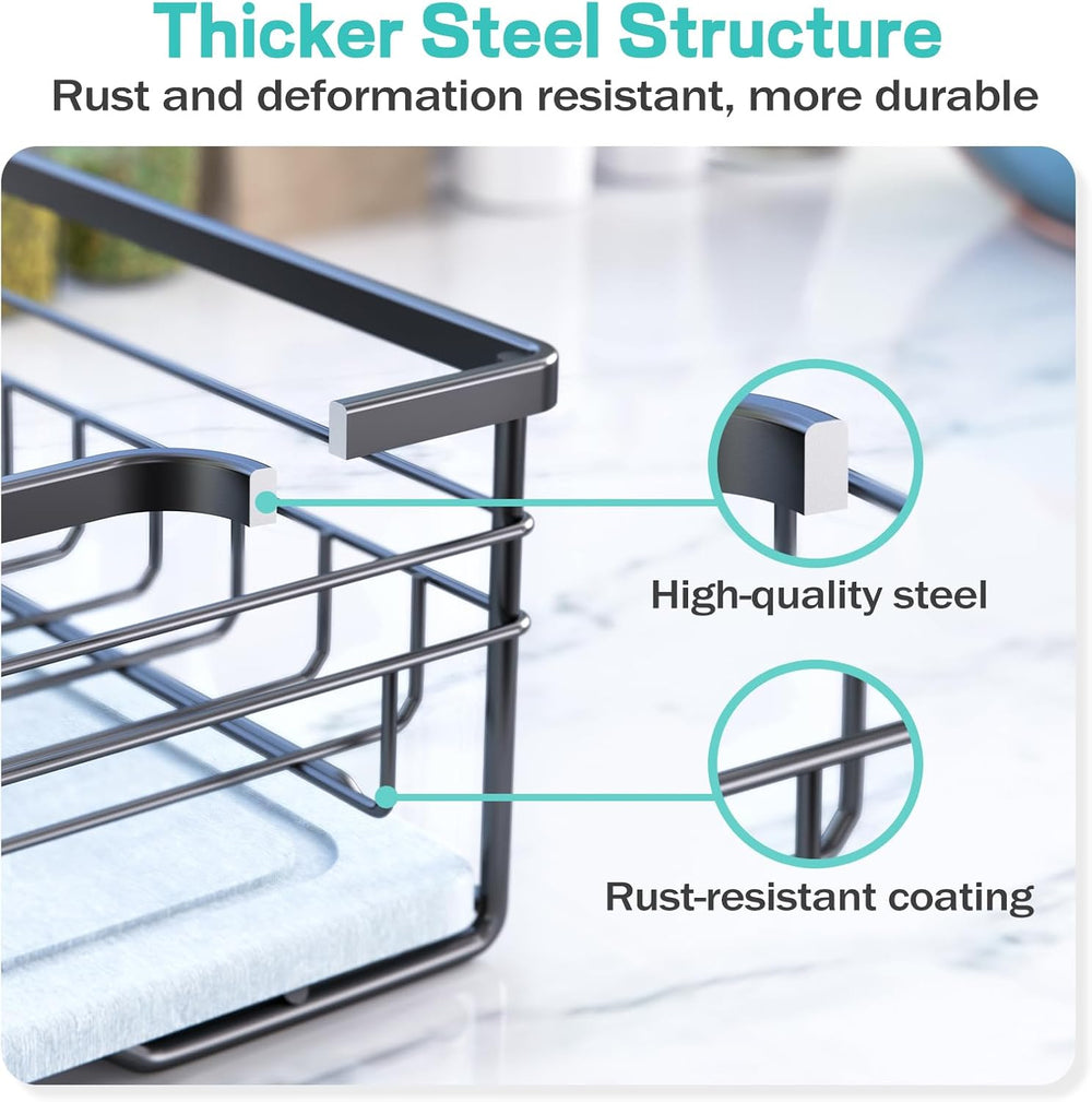 VABNEER Dish Drying Rack with Stone Drying Mat, Quick-Drying/Stainless/Super ...