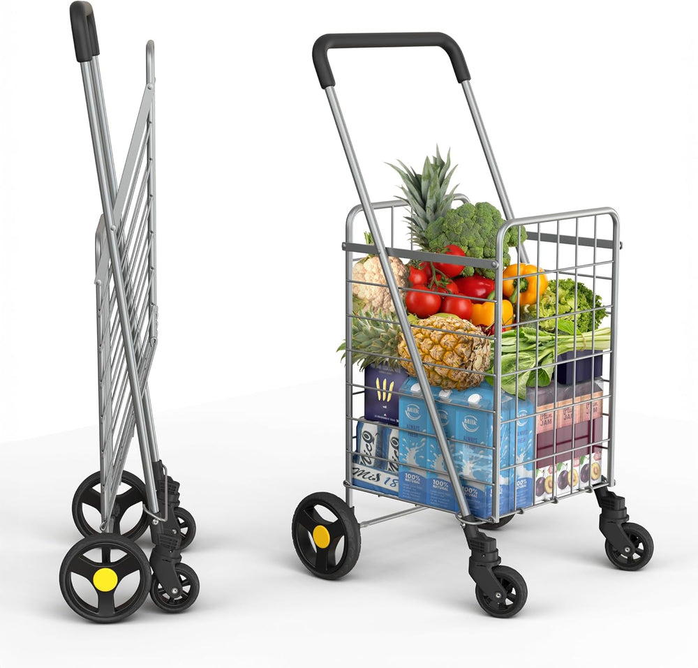 Our Modern Space Shopping Cart & 360° Swivel Wheels | Foldable Collapsibl...