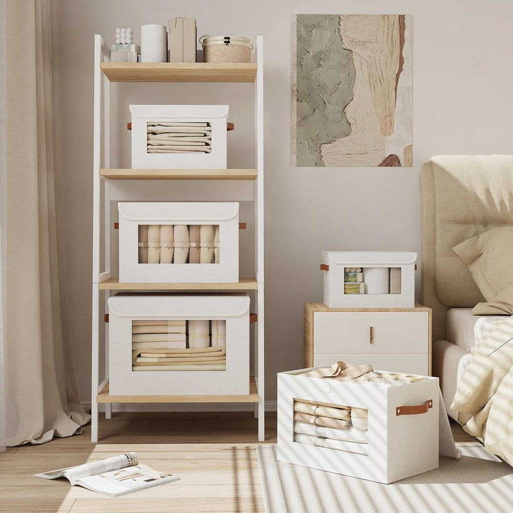 Storage Box for Shelves,White Basket,17.7x11.8x11.8In,3Pack