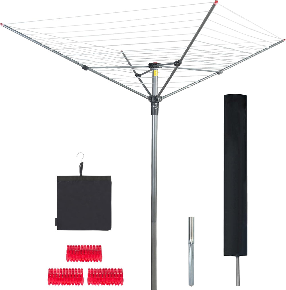 STO STO Umbrella Clothesline Outdoor Drying Rack, 164 Feet Rotary Clothes Dry...