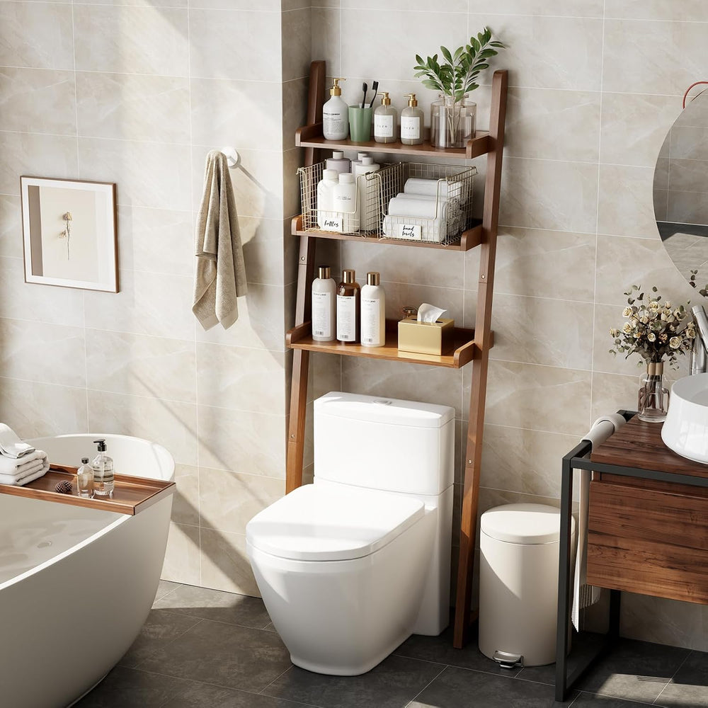 Over The Toilet Storage Shelf Wood, 3-Tier Above Toilet Organizer Rack, Frees...