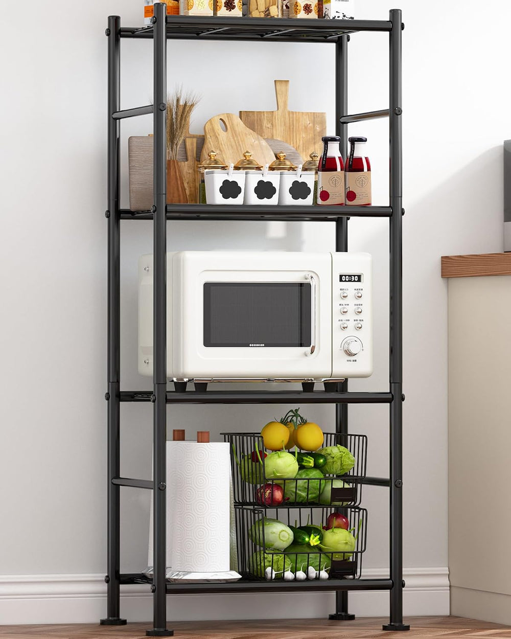 Sakugi Storage Shelves - 4 Tier Shelf Organizer, Heavy Duty Garage Shelving U...