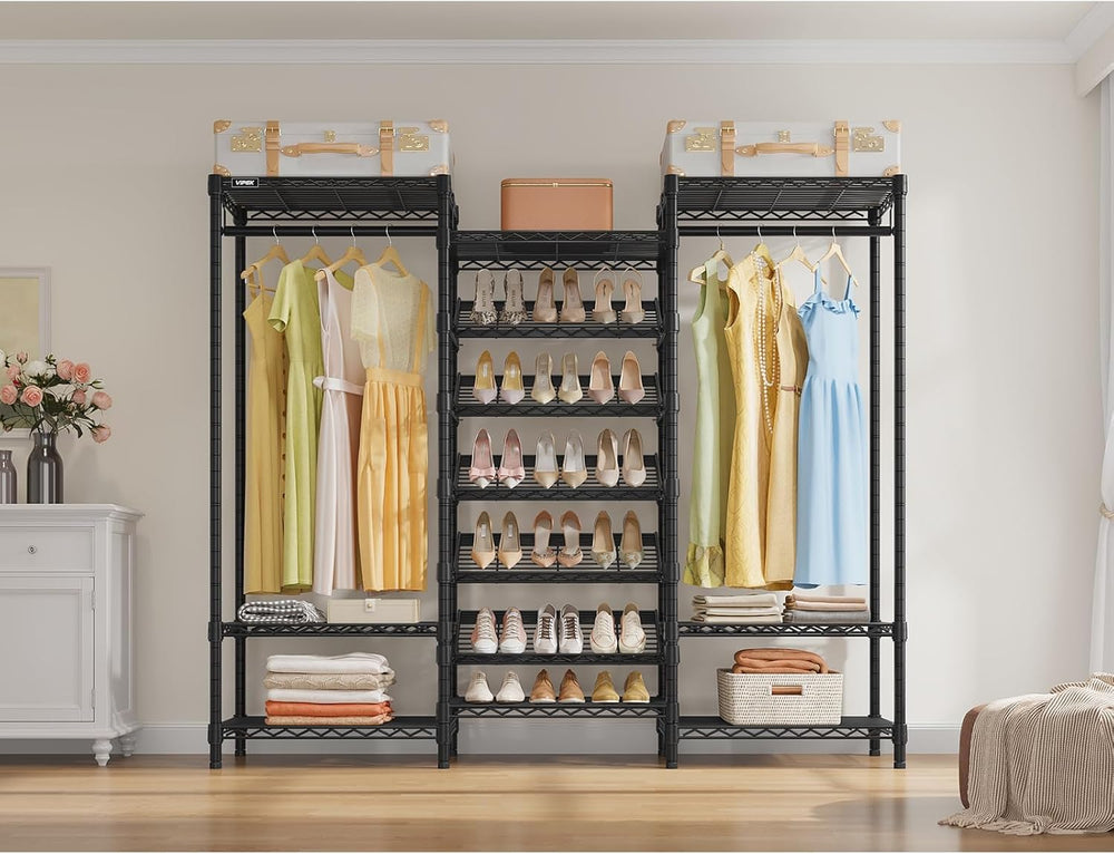 VIPEK S30 Clothes Rack with 25° Adjustable Shoe Shelves for Bedroom, Black