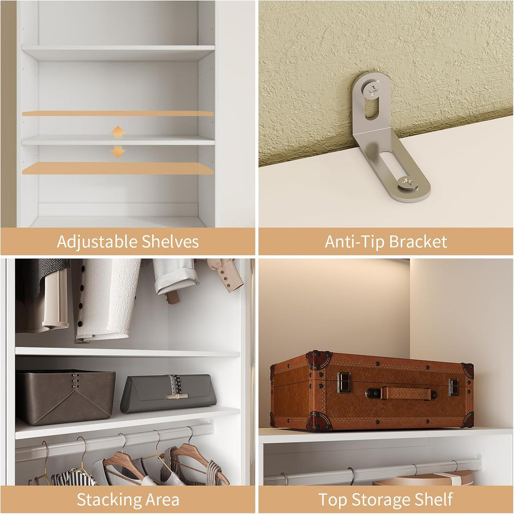 VOWNER 25'' Closet Organizer System with 5 Adjustable Shelves