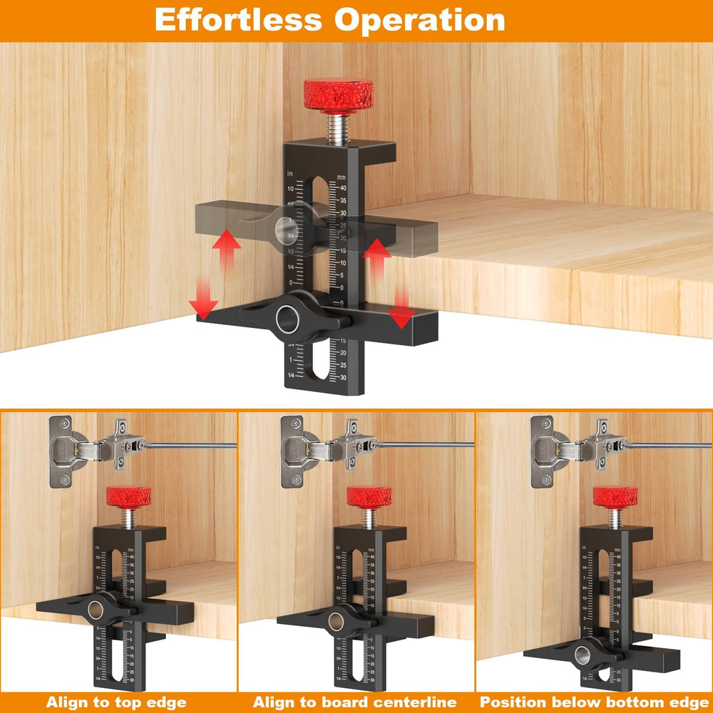 Cabinet Door Mounting Jig with Quick Edge Positioner – Adjustable Cabinet Doo...