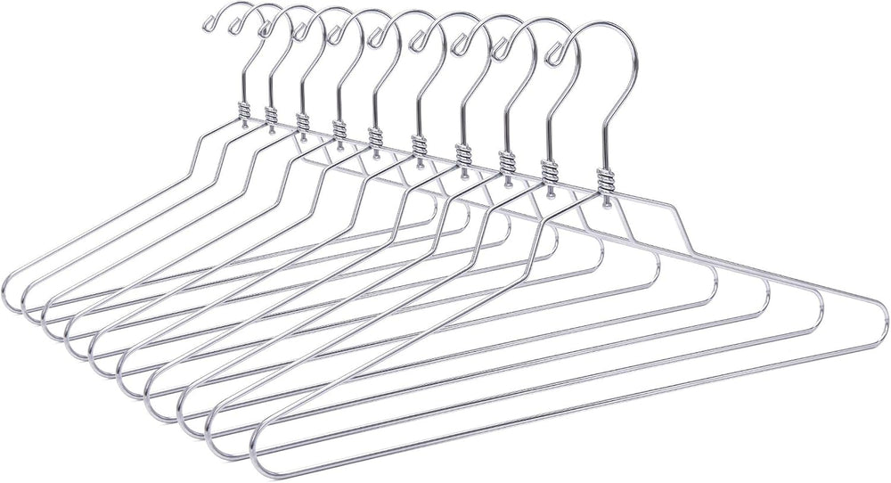 16" Quality Metal Hangers, 30-Pack, Swivel Hook, Stainless Steel Heavy D...